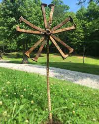Railroad Spike Yard Art Railroad Spike Art Scrap Metal Art Metal Garden Art