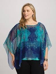 Plus Size Paisley Poncho Plus Size Fashion Plus Size Tops Paisley Poncho