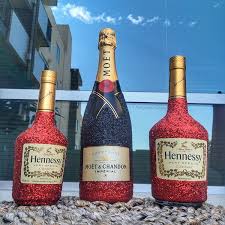 Glamorous Fabulous Champagne Art For Special Occasions Glambottles Orders Dm Champagnebisou Gmail Decorated Liquor Bottles Glitter Bottle Wedding Bottles