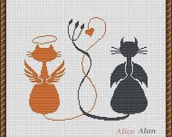 Black And White Silhouette Cross Stitch Patterns Cross Stitch Pattern Silhouettes Cats Angels Brown White Black Monochrome Counted Cross Stitch Cross Stitch Silhouette Cross Stitch Patterns Stitch Patterns