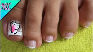 Decoracion De Unas Para Pies Mariposa Y Frances Butterfly Nail
