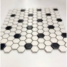 Splash Mosaic Tile Cascade White and Black 11-in x 12-in Glazed Porcelain  Hexagon Mosaic Floor and Wall Tile (4.6-sq. ft/ Carton) in the Tile  department at Lowes.com
