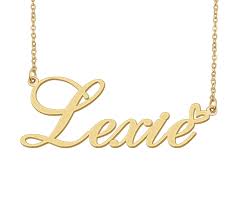 Huan XUN Luke Name Heart Necklace 18K Gold Plated Nameplate Pendant Necklace Stainless Steel Jewelry for Womens Birthday Gifts, Women's, Size: One