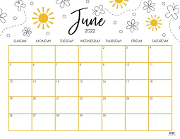 printable june 2022 calendar style 15 in 2022 cute calendar calendar design kids calendar