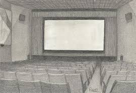 Cinema Movie Theatre Drawing Perspective Sketch Cinema Art Theatre Drawing