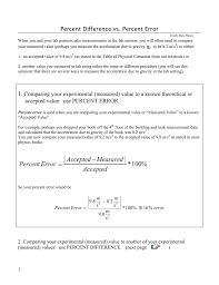 Equations of motion ,maxwell's equations,energy equations,nuclear reaction equations are ap physics equation sheet. Percent Difference Vs Percent Error Guide