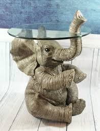 Ltd Commodities Inc Indian Elephant 19 Tall Side End Table W 14 Glass Top Ltdcommoditiesinc India In 2020 Indian Elephant Tempered Glass Table Top Animal Decor