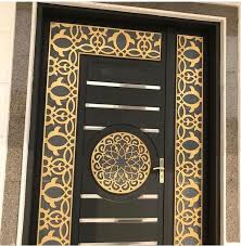 باب داخلي ليزر مع ستانلس Metal Doors Design Door Glass Design Door And Window Design