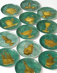 From The Estate Of Brooke Astor Circa 1955 A Set Of Thirty Four Fornasetti Stoviglie Porcelain Malachite Ground Pla Fornasetti Decorating Blogs Malachite