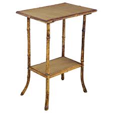 100% bamboo with round corners: Antique Bamboo Side Table At 1stdibs