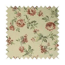 ： red ， suitable for: Roxanne Rose Floral Pattern Red Colour Printed Chenille Upholstery Curtain Fabrics Yorkshire Fabric Shop