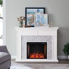 Torton Contemporary White Alexa Enabled Smart Fireplace On Sale Overstock 29236279