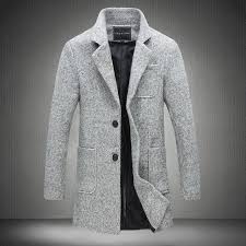 New Long Trench Coat Men Clothing Winter Fashion Mens Overcoat 40 Wool Thick Grey Trench Coat Male Jacket Mode Heren Mode Wol Designer men wool trench coat single button fashion winter business long thicken slim fit overcoat jacket parka mens clothing plus size 4xl. wool thick grey trench coat male jacket