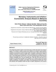 Ratings 100% (1) 1 out of 1 people found this document helpful. Pdf Monetary Instruments And Inflation Econometric Analysis Based On Malaysia Economy Abdul Rahim Ridzuan Academia Edu