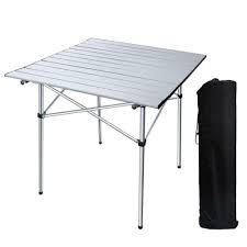 Portable Folding Camping Table Lightweight Square Aluminum Picnic Table W Bag In 2020 Folding Camping Table Camping Table Picnic Table