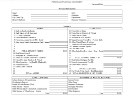Blank Personal Financial Statement Personal Financial Statement Statement Template Financial Statement