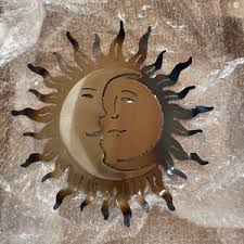 Buy Wrought Iron Sun and Moon Sculpture, Wall Art Online in India