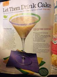 Parade Time Cocktail With King Cake Vodka Mardi Gras Drinks Mardi Gras Food Mardi Gras King Cake