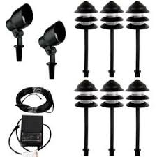 Malibu 8301 9907 08 Metal Tier Low Voltage Outdoor Lighting Kit 8 Piece New Outdoor Security Floodlights