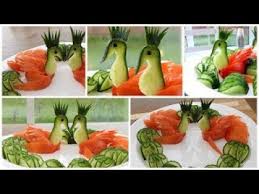 Super Salad Decoration Ideas Cucumber Tomato Swans Plate Decoration Youtube Salad Decoration Ideas Cucumber Tomato Fruit Carving
