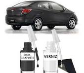 Tinta Tira Risco Automotivo Chevrolet Prisma Cinza Graphite