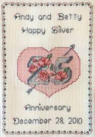 Counted cross stitch.design by dimensions via susan winget mediterranean flavorsget one of your own, and get started. Silver Anniversary Cross Stitch Pattern By Sharon Lomo Crosstitch Com