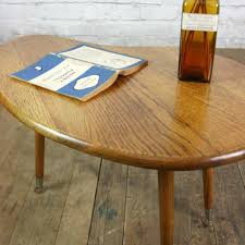 Some marks and scratches on the desktop, as can be seen on the pictures. Mid Century Oak Kidney Coffee Table Mustard Vintage