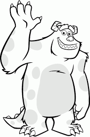 Detailed halloween monster coloring pages. Monsters University Waving Sully Coloring Pages For Kids Printable