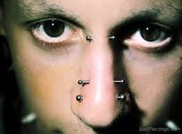 Originally posted by wikimedia commons. Double Nasallang Piercing Closeup Image