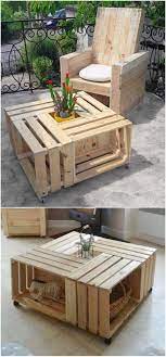 Innovative Wooden Pallet Chair With Planter Table Wooden Pallet Furniture Pallet Furniture Outdoor Pallet Furniture
