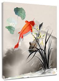Marginal plants are also suitable for the edges of your koi pond. Hvest Fish Canvas Wall Art Koi In Lotus Pond Artwork Chinese Ink Painting For Living Room Bedroom Bathroom Wall Decor Stretched And Framed Ready To Hang 12x16 Inches Buy Online In Samoa At Samoa Desertcart Com