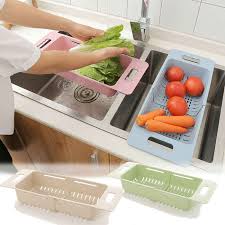 Kitchen sink strainer basket plastic. Adjustable Sink Dish Drying Rack Kitchen Organizer Plastic Sink Drain Basket Vegetable Fruit Holder Storage Rack Racks Holders Aliexpress