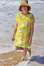 Womens Vintage Cotton Terry Towelling Dress Tunic Retro Yellow Etsy Vintage Cotton Tunic Dress Cool Outfits