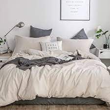 Shop for beige duvet covers at bed bath & beyond. Amazon Com Simple Opulence French Linen Duvet Cover Set Queen Size 88 X 92 3 Pieces 1 Comforter Cover 2 Pillowcases Natural Flax Cotton Blend Solid Color Breathable Farmhouse Bedding Linen Beige Home Kitchen