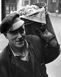 Garbage collectors used to throw bins manually