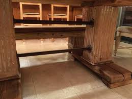 Custom Farm Table Structure With Huge 4x4 Or 6x6 Legs And Industrial Pipes In Between Farm Table Hand Hewn Beams Woodworking Plans