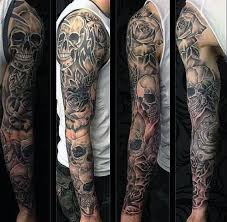 50 Skull Sleeve Tattoos For Men Masculine Design Ideas