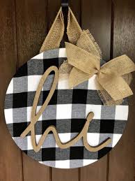 Black And White Buffalo Plaid Decor Black And White Buffalo Plaid Decor Fall Door Decor Fall Etsy Buffalo Plaid Decor Plaid Decor Front Door Decor