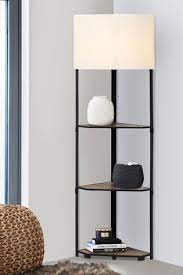 Grey wash tripod wooden floor lamp with black painted metal details and grey fabric shade. Buy Corner Shelf Floor Lamp From The Next Uk Online Shop