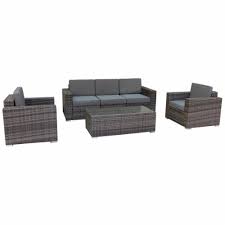 Purchasing wicker furniture cushions limits one's choice of pattern, color and overall appearance of this lovely addition to your patio furniture. Luxury Living 6 Piece Polyurethane And Rattan Outdoor Lounge Set In Gray 1 Ralphs