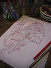 Gypsy Girl Sugar Skull Profile Sketch For Tattoo Design Art At Repinned Net 1920 x 2717 jpeg 394 кб. gypsy girl sugar skull profile sketch