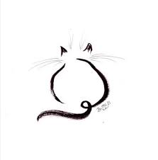 Dessin Original Chat Signe Encre Ink Drawing Cat Painting Peinture Gatto Katze Cat Tattoo Simple Cat Painting Cat Tattoo