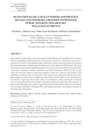 You will develop through at least two job rotations and a structured training program. Pdf Retention Ratio Lock Up Period And Prestige Signals And Their Relationship With Initial Public Offering Ipo Return Malaysian Evidence