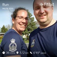 Completing 5k run for Canadian military support