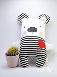 Black And White Baby Toys Etsy Black And White Striped Handmade Stuffed Teddy Bear Soft Toy Bear Modern Baby Nursery Decor Fabric Tedd Cloth Dolls Handmade Soft Teddy Bear Handmade Soft Toys
