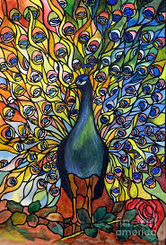 Maybe you would like to learn more about one of these? Stained Glass Tiffany Of Peacock Painting By Donna Walsh