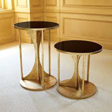 Global Views Hourglass Table Antique Gold Zinc Door Modern Side Table Design Gold Side Table Side Table Design