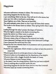 Poem Happiness By Jorge Luis Borges Argentina Borges Quotes Poems Great Poems