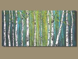 White Birch Trees For Sale Near Me Reserved For Robert Abstract Painting White Birch Trees Birch Tree Painting Forest Landscape Blue And Green Panorama Painting 18x36 Birch Tree Painting Birch Tree Art Tree Painting