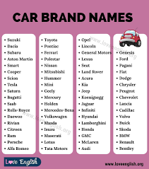 And the brands they currently offer here. Car Brands List Of 70 Famous Automobile Brands In The World Love English Car Brands Learn English Branding Infographic